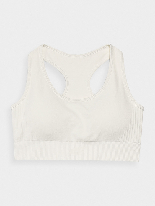 Biustonosz sportowy 4F USBAF141 - beż/krem, rozmiar M/L