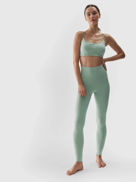 Legginsy treningowe 4F F283 wysoki stan - turkusowe, rozmiar S