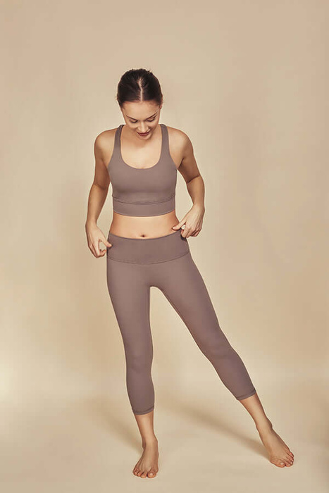 Legginsy do jogi Moonholi Yoggings 7/8 - beżowe rozmiar XS