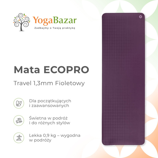 Mata do jogi ECOPRO Travel 1.3mm - Fioletowy