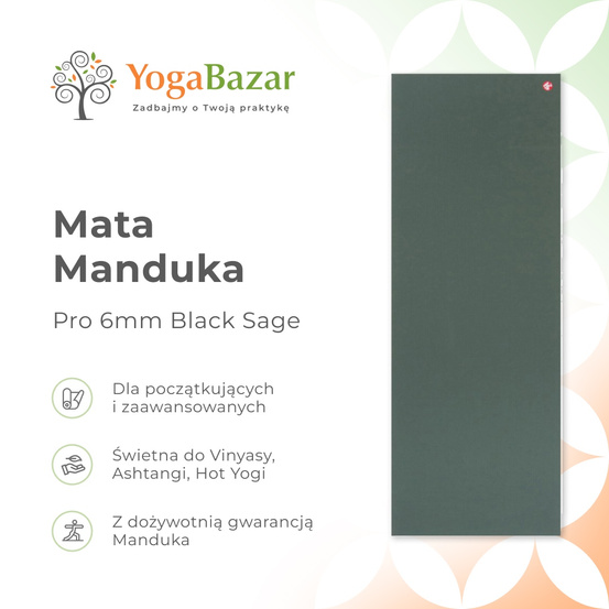 Mata do jogi Manduka Pro 6mm - Black Sage