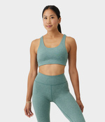 Biustonosz sportowy Manduka Dhara Scoop – Black Sage Heather, rozmiar XS