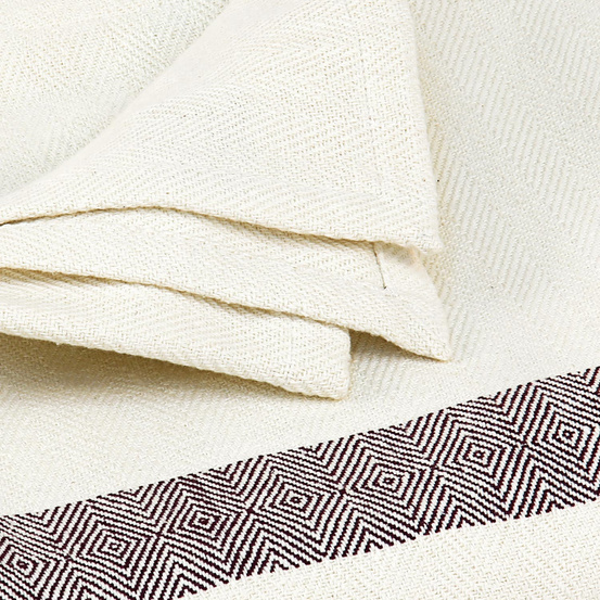 Koc do jogi bawełniany z wzorem w jodełkę