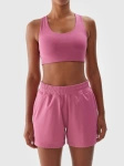 Biustonosz sportowy 4F USBAF140 low support - różowy, rozmiar XS