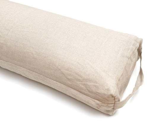 Lniany bolster do jogi – naturalny płaski wałek z łuską gryki