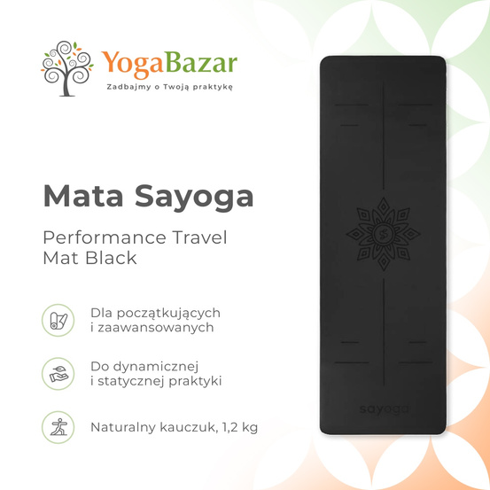 Mata do jogi Sayoga Performance Travel Mat Black