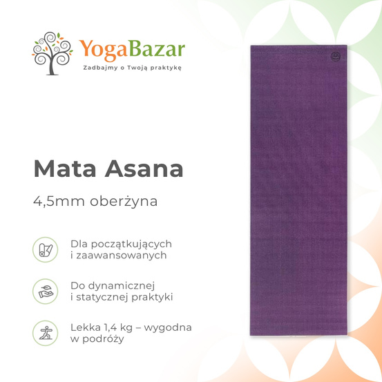 Mata do jogi Asana 4,5mm - oberżyna