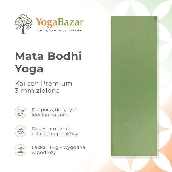 Mata do jogi Kailash Premium 3 mm - czarna