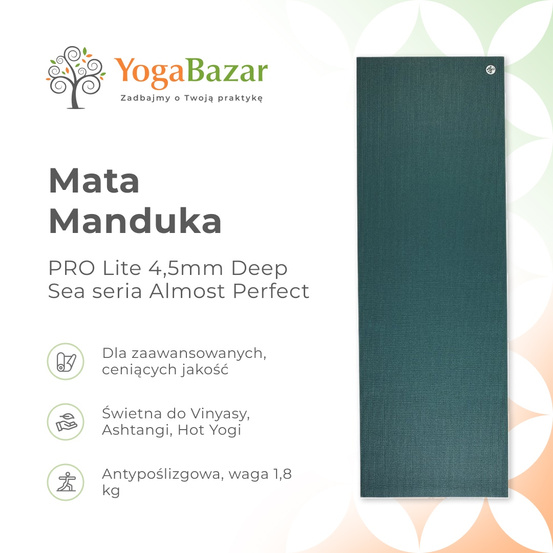 Mata do jogi Manduka PRO Lite 4.7mm - Deep Sea - seria Almost Perfect