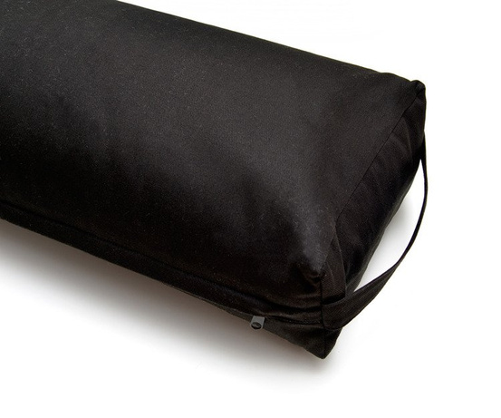 Czarny bawełniany bolster do jogi – naturalny płaski wałek z łuską gryki