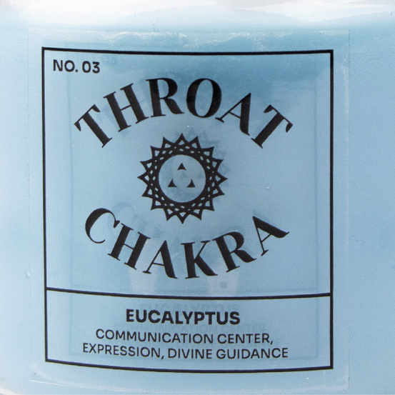 Świeca zapachowa eukaliptus - Czakra gardła