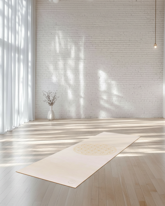 Mata do jogi Leela 4,5 mm - złoty kwiat życia