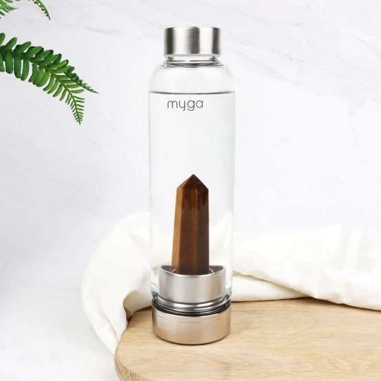 Szklana butelka na wodę myga z tygrysim okiem 500 ml