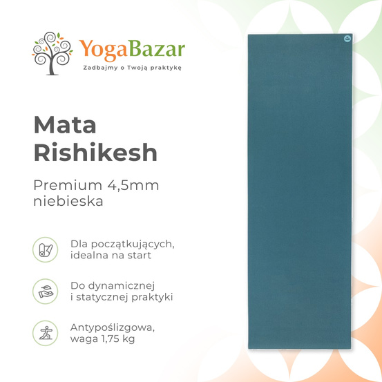 Mata do jogi Rishikesh Premium 4.5mm - niebieska
