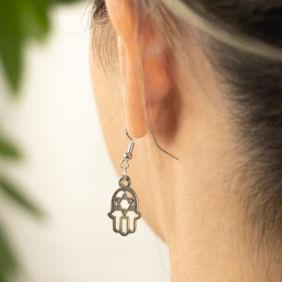 Kolczyki myga Hamsa