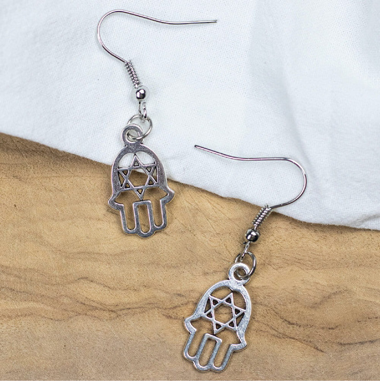 Kolczyki myga Hamsa