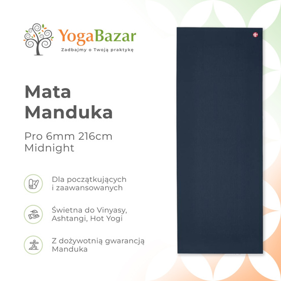 Mata do jogi Manduka Pro 6mm 216cm - Midnight