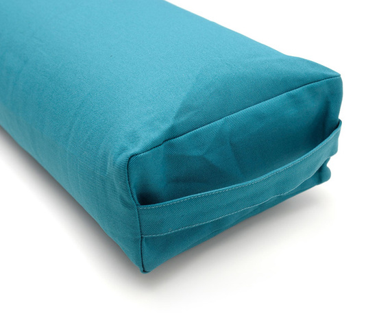 Morski  bawełniany bolster do jogi – naturalny płaski wałek z łuską gryki