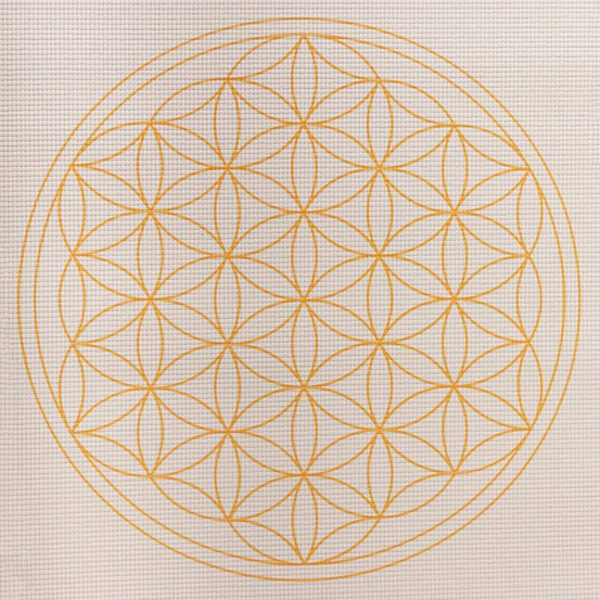 Mata do jogi Leela 4,5 mm - złoty kwiat życia Outlet