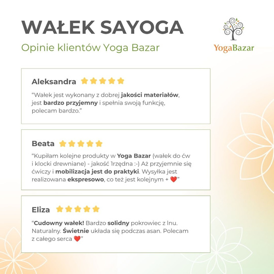 Wałek do jogi Sayoga z lnianym pokrowcem 