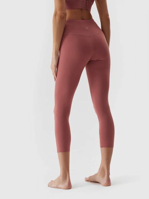 Legginsy do jogi 7/8 4F z recyklingu - różowy, rozmiar L