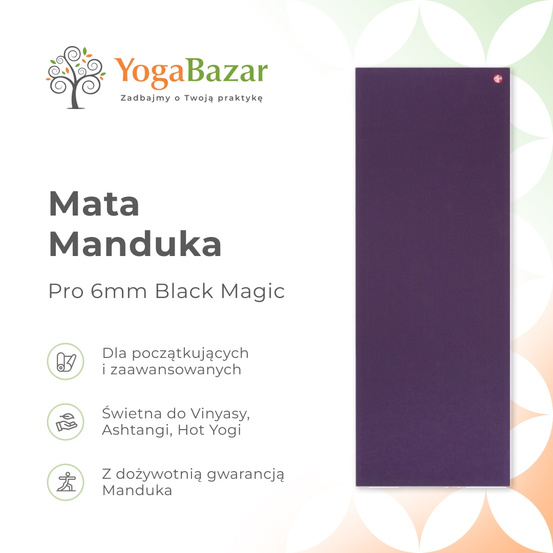 Mata do jogi Manduka Pro 6mm - Black Magic