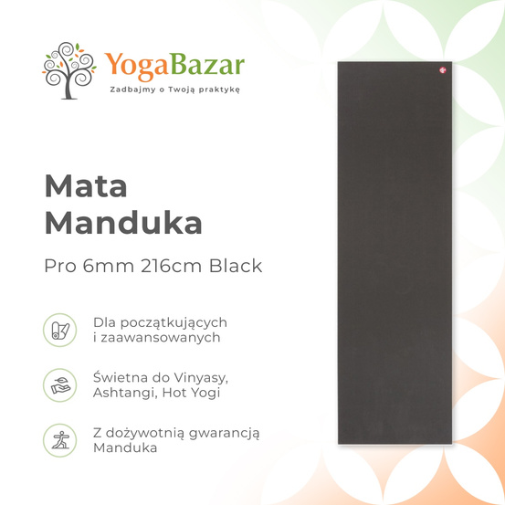 Mata do jogi Manduka Pro 6mm 216cm - Black