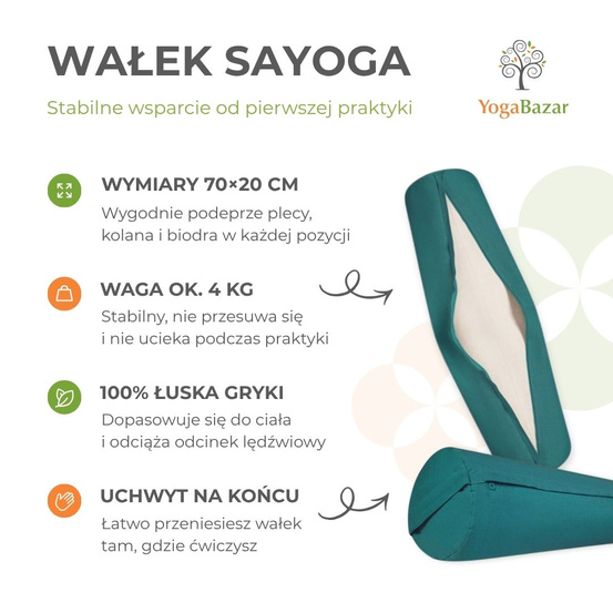 Wałek do jogi Sayoga z morskim pokrowcem 