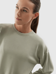 Bluza crop top 4F z modalu - oliwkowy, rozmiar XS