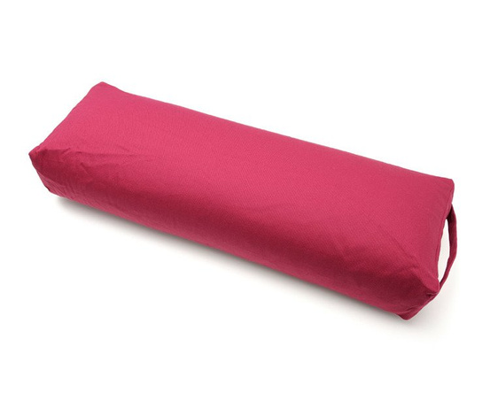 Bordowy bawełniany bolster do jogi – naturalny płaski wałek z łuską gryki