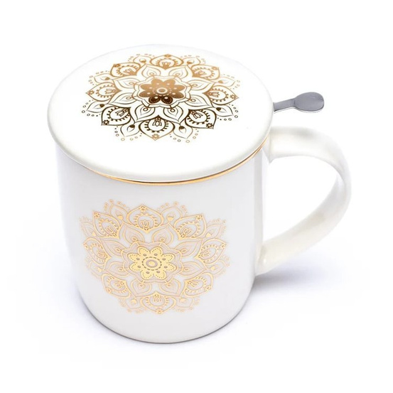 Zaparzacz do herbaty - biała mandala