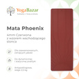 Mata do jogi Phoenix 4mm - Czerwona z wzorem wschodzącego słońca