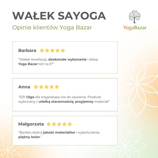 Wałek do jogi Sayoga z bordowym pokrowcem