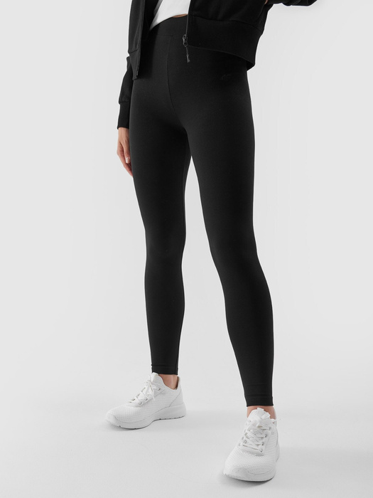 Legginsy dzianinowe 4F F108 wysoki stan - czarne, rozmiar XS