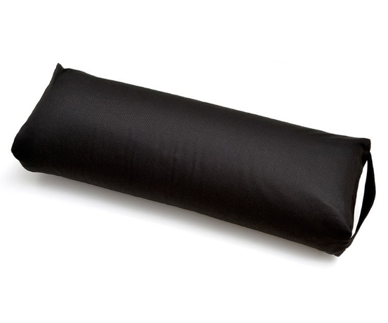 Czarny bawełniany bolster do jogi – naturalny płaski wałek z łuską gryki