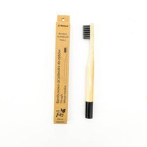 Bambusowa szczoteczka do zębów z miękkim włosiem dla dzieci - czarna