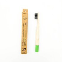 Bambusowa szczoteczka do zębów z miękkim włosiem dla dzieci - zielona