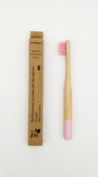 Bambusowa szczoteczka do zębów z twardym włosiem dla dzieci - różowa