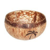 Zestaw: Miska z łupiny kokosa z palmą + łyżka