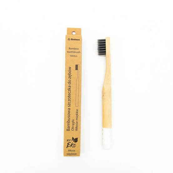 Bambusowa szczoteczka do zębów z miękkim włosiem dla dzieci - biała