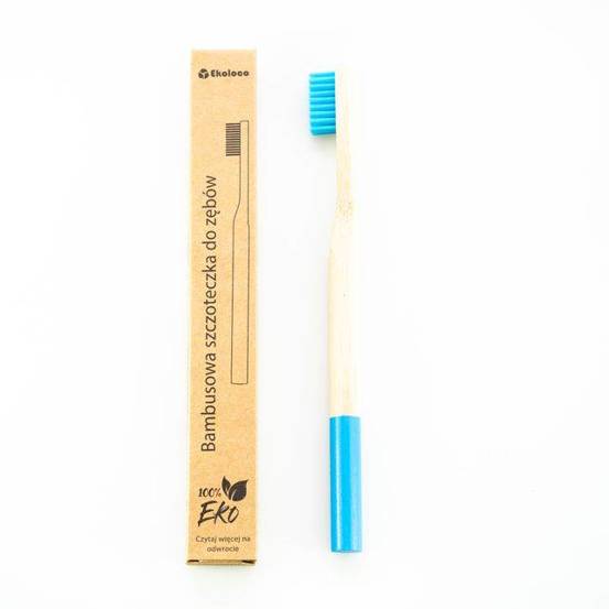 Bambusowa szczoteczka do zębów z twardym włosiem - niebieska
