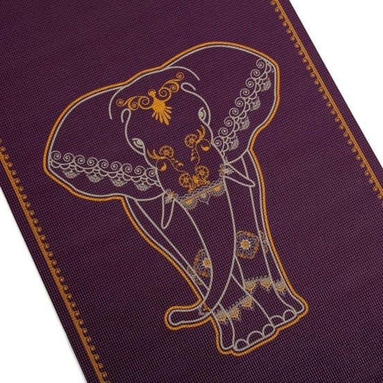 Mata do jogi Leela 4,5 mm - fioletowa ze słoniem