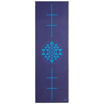 Mata do jogi Leela 4,5 mm - niebieska yantra i wyrównanie