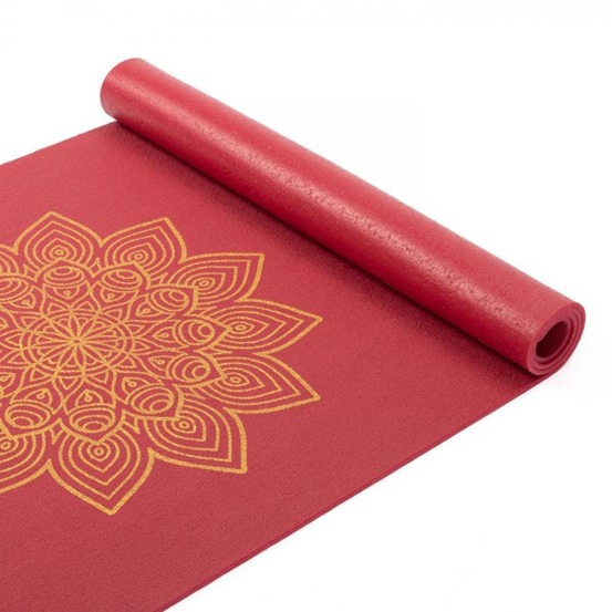 Mata do jogi Rishikesh Premium 4.5mm - czerwona z mandalą